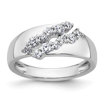 True Origin 14K White Gold 3/8 carat Lab Grown Diamond VS+ F+ Complete Band