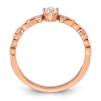 14k Rose Gold Polished Complete Diamond Infinity Design Promise Ring — alternate view