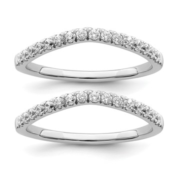 True Origin 14K White Gold 1/2 carat Lab Grown Diamond VS+ F+ Set of Two Complete Wedding Bands