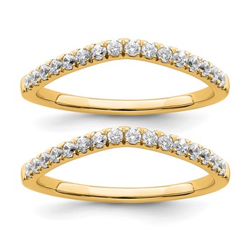 True Origin 14K Yellow Gold 1/2 carat Lab Grown Diamond VS+ F+ Set of Two Complete Wedding Bands