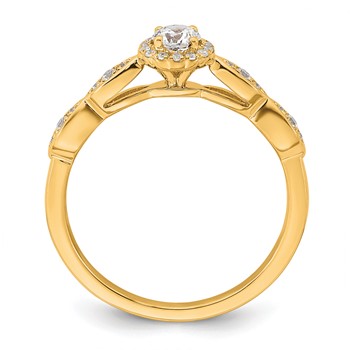 14k Polished Complete Diamond Round Halo Engagement Ring — alternate view