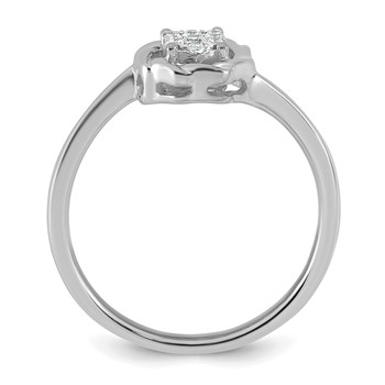 14k White Gold Complete Diamond Cluster Round Engagement Ring — alternate view