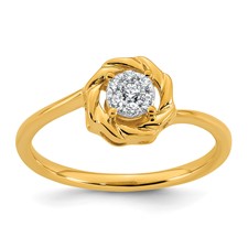 Image of 14k Complete Diamond Cluster Round Engagement Ring