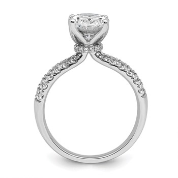 True Origin 14K White Gold 2 5/8 carat Lab Grown Diamond VS+ F+ Complete Oval Engagement Ring — alternate view