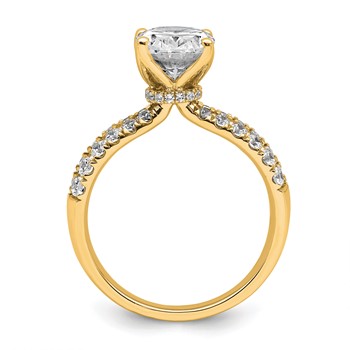 True Origin 14K Yellow Gold 2 5/8 carat Lab Grown Diamond VS+ F+ Complete Oval Engagement Ring — alternate view