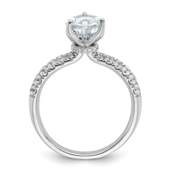 True Origin 14K White Gold 2 5/8 carat Lab Grown Diamond VS+ F+ Complete Pear Engagement Ring — alternate view