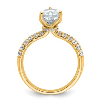 True Origin 14K Yellow Gold 2 5/8 carat Lab Grown Diamond VS+ F+ Complete Pear Engagement Ring — alternate view