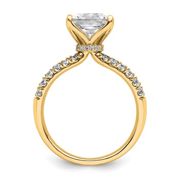 True Origin 14K Yellow Gold 2 5/8 carat Lab Grown Diamond VS+ F+ Complete Princess Engagement Ring — alternate view