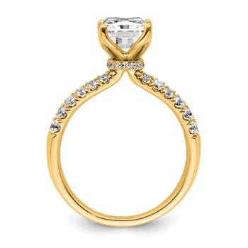 True Origin 14K Yellow Gold 2 5/8 carat Lab Grown Diamond VS+ F+ Complete Radiant Engagement Ring — alternate view