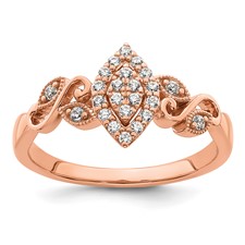 Image of 14k Rose Complete Diamond Cluster Marquise Engagement Ring