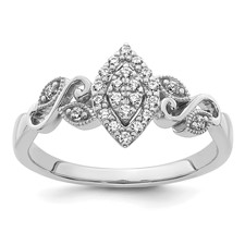 Image of 14k White Complete Diamond Cluster Marquise Engagement Ring