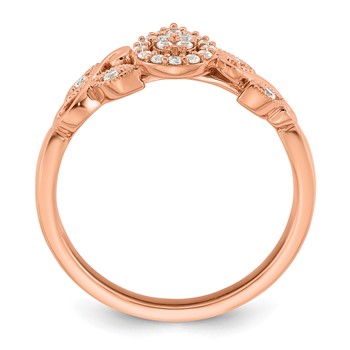 14k Rose Gold Complete Diamond Cluster Teardrop Engagement Ring — alternate view