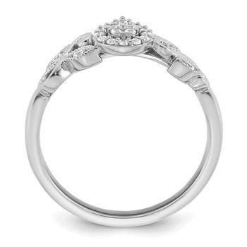 14k White Gold Complete Diamond Cluster Teardrop Engagement Ring — alternate view