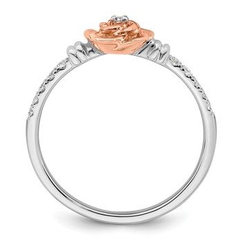 14k Two-tone Complete Diamond Rose Promise Ring — alternate view