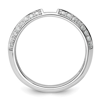 14k White Gold Polished Semi-mount Diamond Peg Set Engagement Ring — alternate view