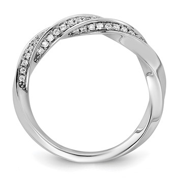 14k White Gold Complete Diamond Twisted Wedding Band — alternate view