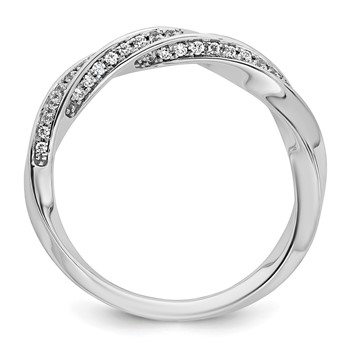 14k White Gold Semi-mount Diamond Peg Set Twisted Engagement Ring — alternate view