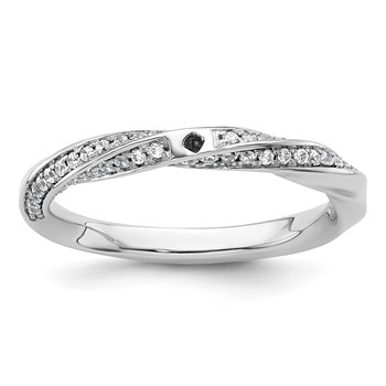 14k White Gold Semi-mount Diamond Peg Set Twisted Engagement Ring