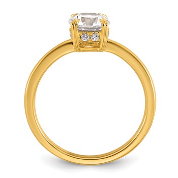 14k Semi-mount Diamond Basket Round Center Engagement Ring — alternate view