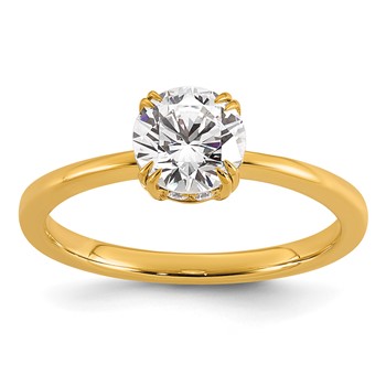 14k Semi-mount Diamond Basket Round Center Engagement Ring
