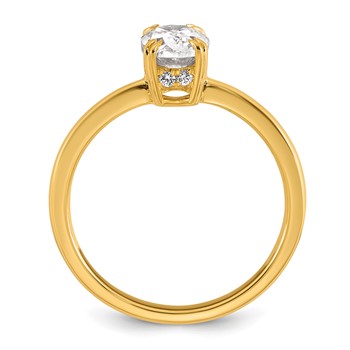 14k Semi-mount Diamond Basket Oval Center Engagement Ring — alternate view