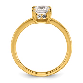 14k Semi-mount Diamond Basket Princess Center Engagement Ring — alternate view