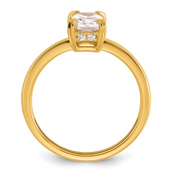 14k Semi-mount Diamond Basket Radiant Center Engagement Ring — alternate view