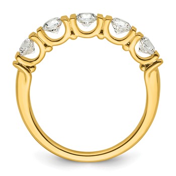 14k Complete Diamond Tension Set 5-Stone Wedding Band — alternate view