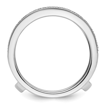 14k White Gold Complete Diamond Ring Guard — alternate view