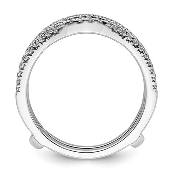 14k White Gold Complete Diamond Ring Guard — alternate view