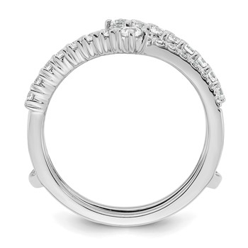 14k White Gold Complete Diamond Ring Guard — alternate view