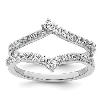 14k White Gold Complete Diamond Ring Guard