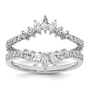 14k White Gold Complete Diamond Ring Guard