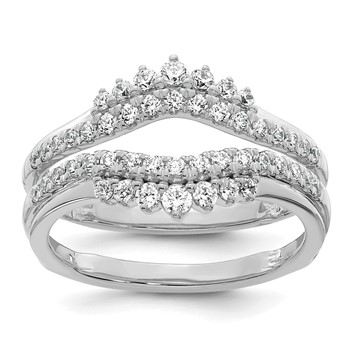 14k White Gold Complete Diamond Ring Guard