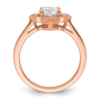 14k Rose Gold Semi-Mount Diamond Round Center Engagement Ring — alternate view