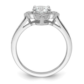 14k White Gold Semi-Mount Diamond Round Center Engagement Ring — alternate view