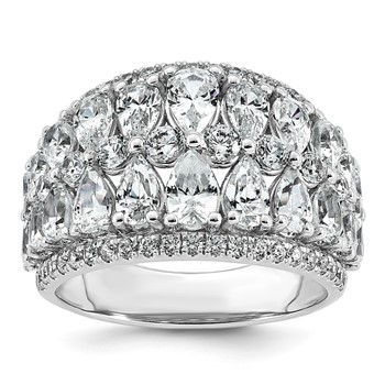14k 3 3/4 carat Lab Grown Diamond VS+ F+ Complete Fashing Ring