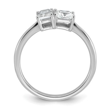 14k White Gold 1 carat Lab Grown Diamond VS+ F+ Complete Two Stone Fashion Ring — alternate view