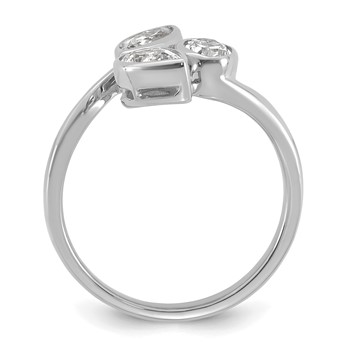 14k White Gold 1 carat Lab Grown Diamond VS+ F+ Complete Three Stone Fashion Ring — alternate view