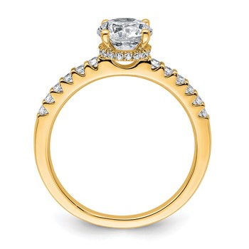 14k 1 1/4 carat Lab Grown Diamond VS+ F+ Round Complete Engagement Ring — alternate view