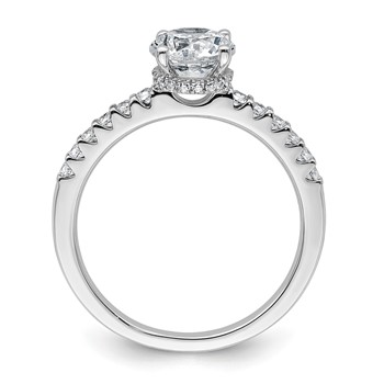 14k White Gold 1 1/4 carat Certified Lab Grown Diamond VS+ F+ Round Complete Engagement Ring — alternate view