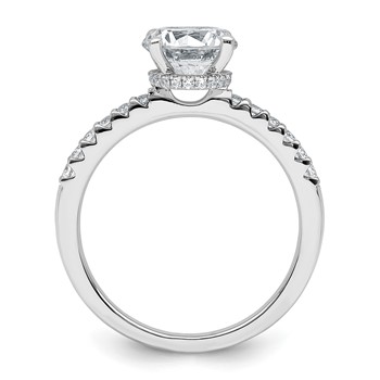 14k White Gold 1 3/4 carat Certified Lab Grown Diamond VS+ F+ Round Complete Engagement Ring — alternate view