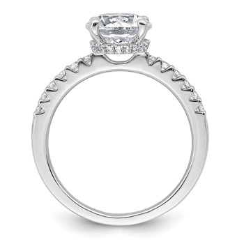 14k White Gold 2 1/4 carat Lab Grown Diamond VS+ F+ Round Complete Engagement Ring — alternate view