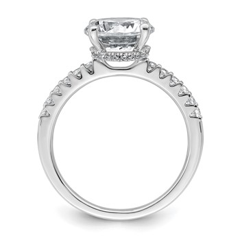 14k White Gold 2 3/4 carat Certified Lab Grown Diamond VS+ F+ Round Complete Engagement Ring — alternate view