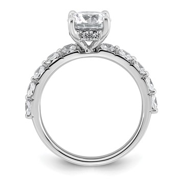 14k White Gold 2 1/2 carat Certified Lab Grown Diamond VS+ F+ Round Complete Engagement Ring — alternate view