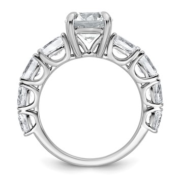 14k White Gold 3 3/4 Lab Grown Diamond VS+ F+ Round Complete Engagement Ring — alternate view