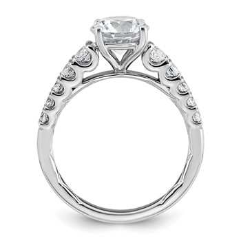 14k White Gold 2 Certified Lab Grown Diamond VS+ F+ Round Complete Engagement Ring — alternate view