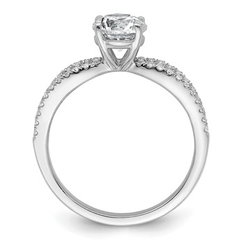 14k White Gold 1 1/4 carat Lab Grown Diamond VS+ F+ Round Complete Engagement Ring — alternate view