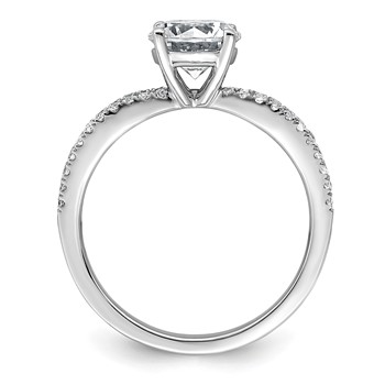 14k White Gold 1 1/2 carat Lab Grown Diamond VS+ F+ Round Complete Engagement Ring — alternate view