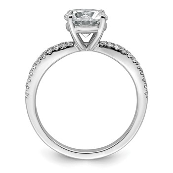 14k White Gold 1 3/4 carat Certified Lab Grown Diamond VS+ F+ Round Complete Engagement Ring — alternate view